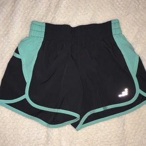 Teal running shorts